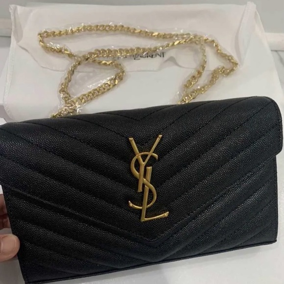 Yves Saint Laurent Black Crossbody Bag with Gold Chain - Picture 1 of 2